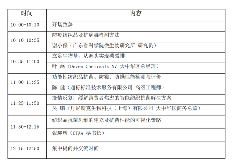  2021年抗菌技术及其在纺织业中的应用研讨会将在上海举行